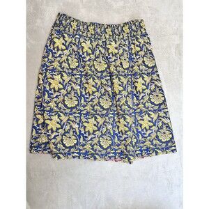 Sundance Skirt Women's Blue Pink Floral Reversible Mini Smocked Boho Medium